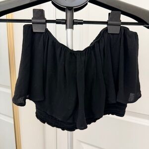 Market | Off-Shoulder Ruffle Crop Top - Black